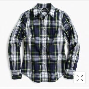 J.Crew perfect shirt (Navy Stewart Plaid / Size 6)